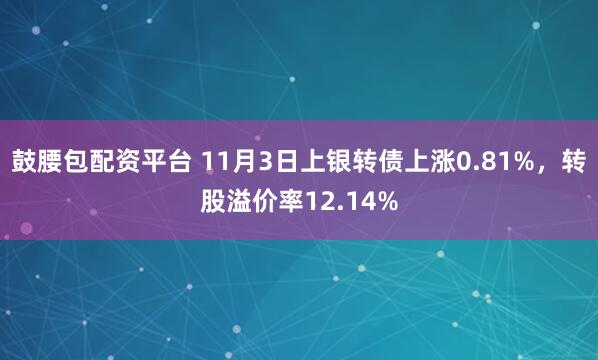 鼓腰包配资平台 11月3日上银转债上涨0.81%，转股溢价率12.14%